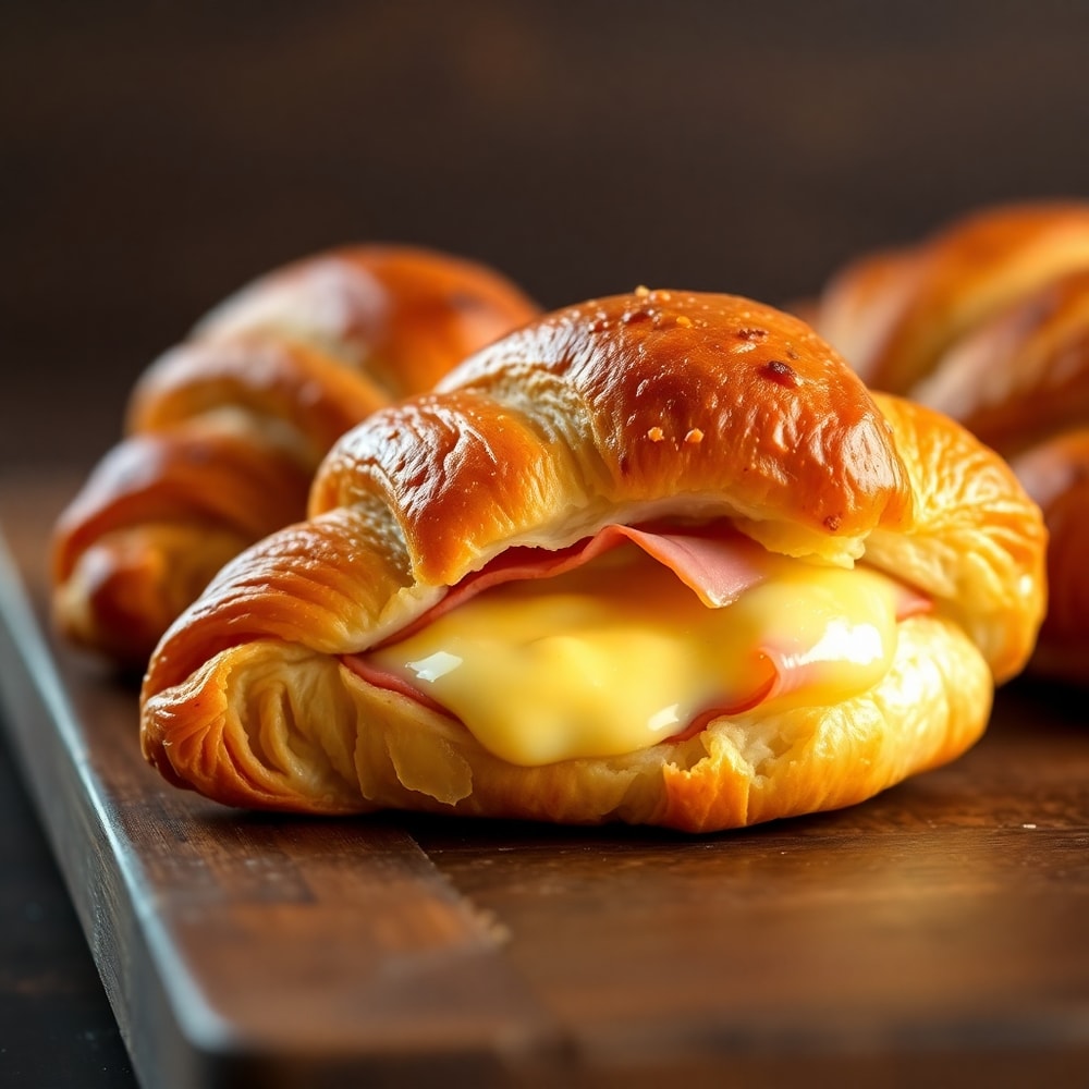 Easy Baked Ham and Cheese Croissants