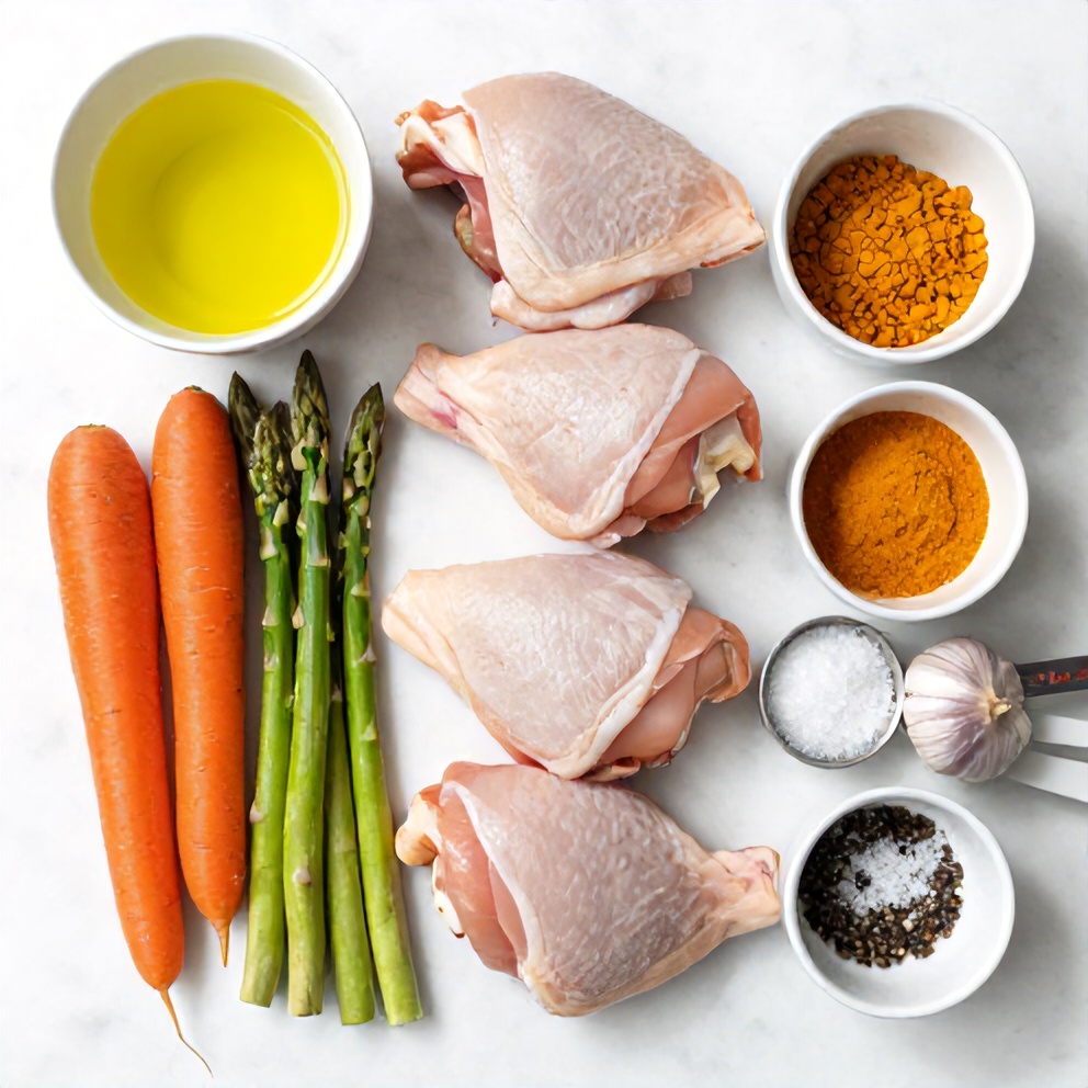 Raw Ingredients for Easy Baked Turmeric Chicken