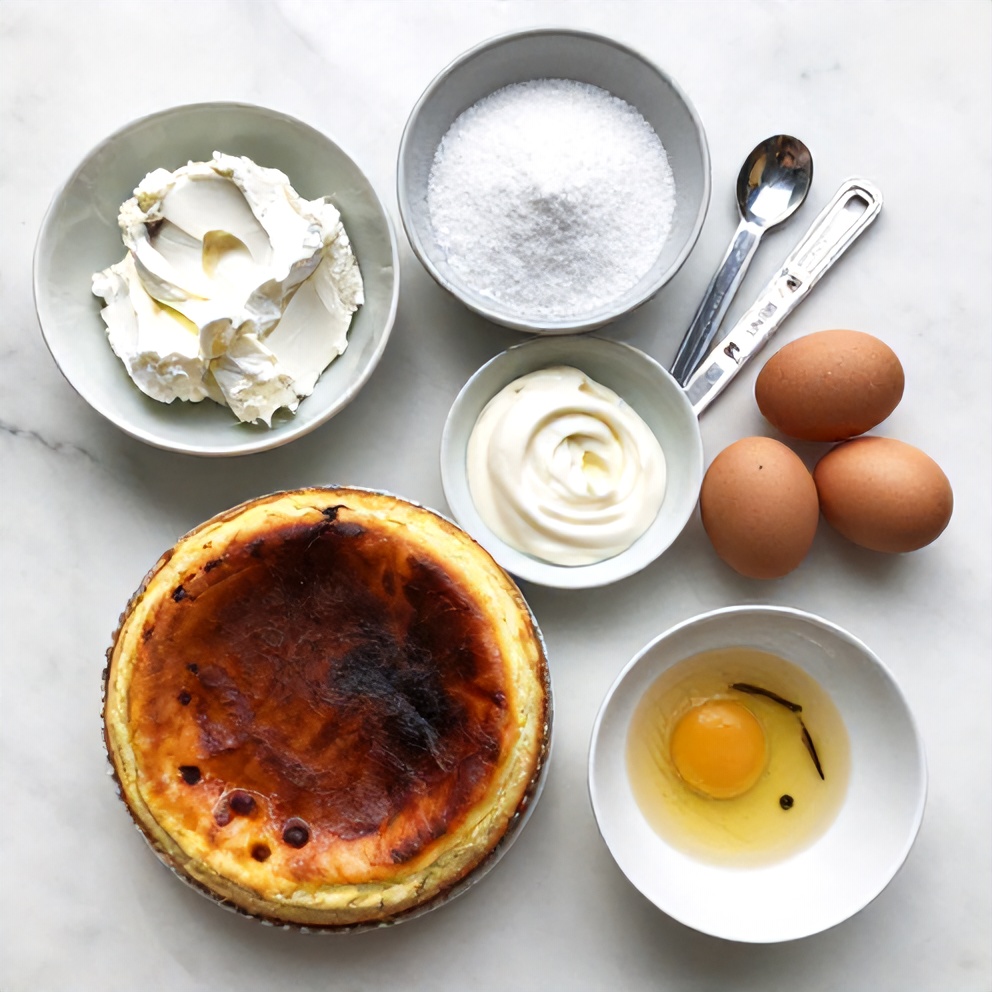 Raw Ingredients for Burnt Basque Cheesecake