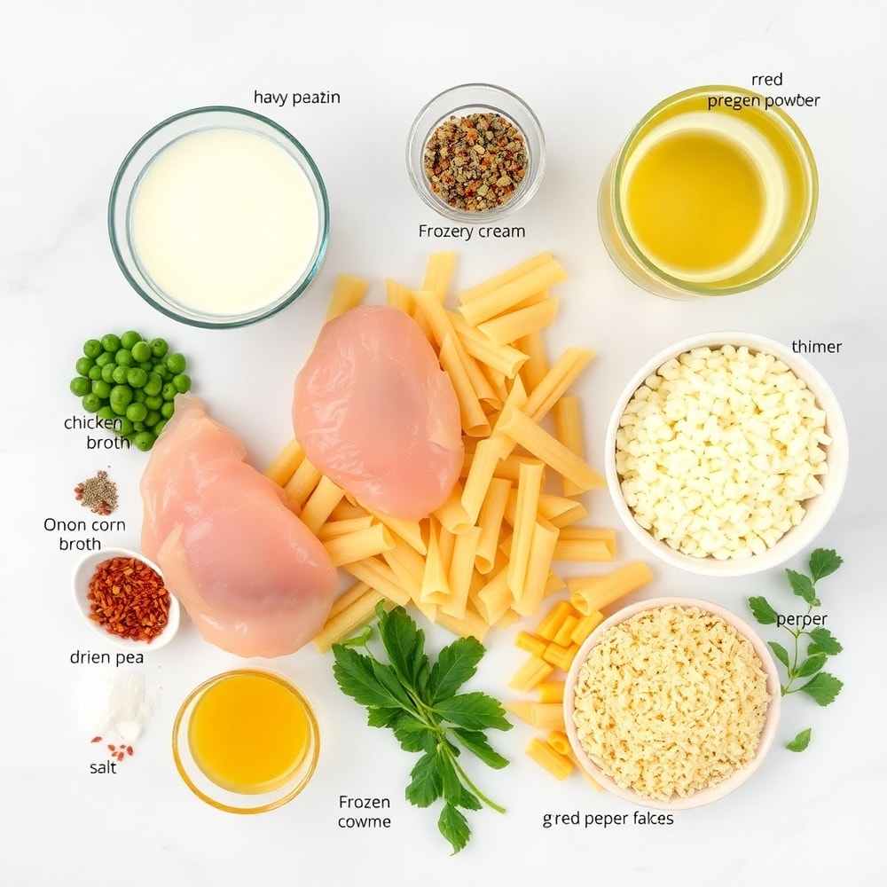 Raw Ingredients for Easy Chicken Tetrazzini