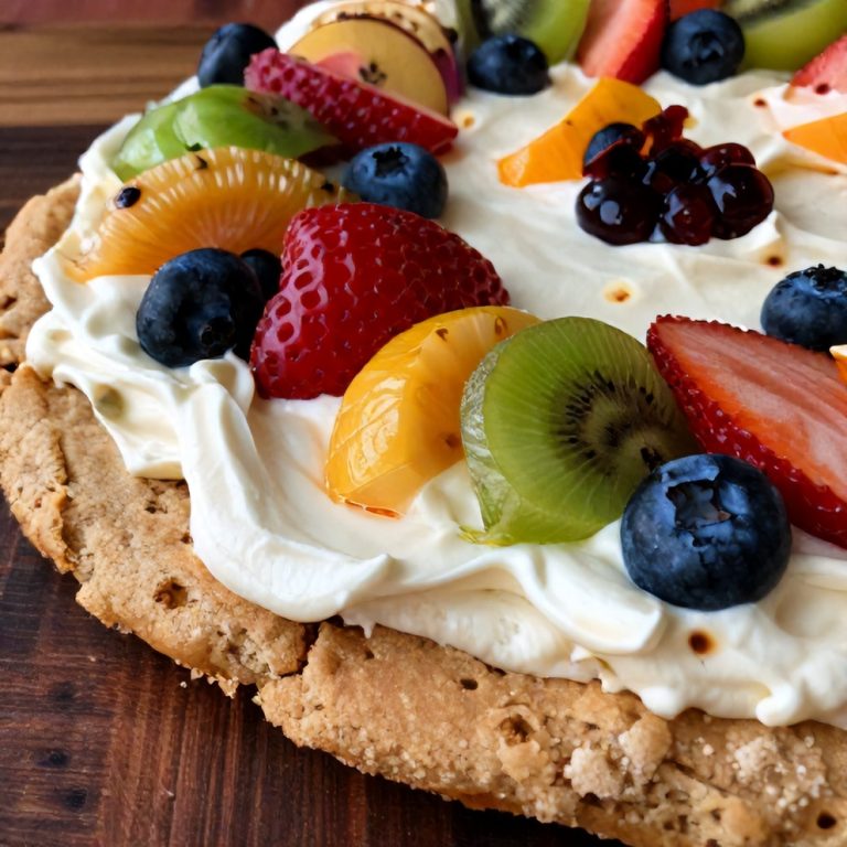 Easy Cream Cheese Frosting Sugar Cookie Fruit Pizza Recipe