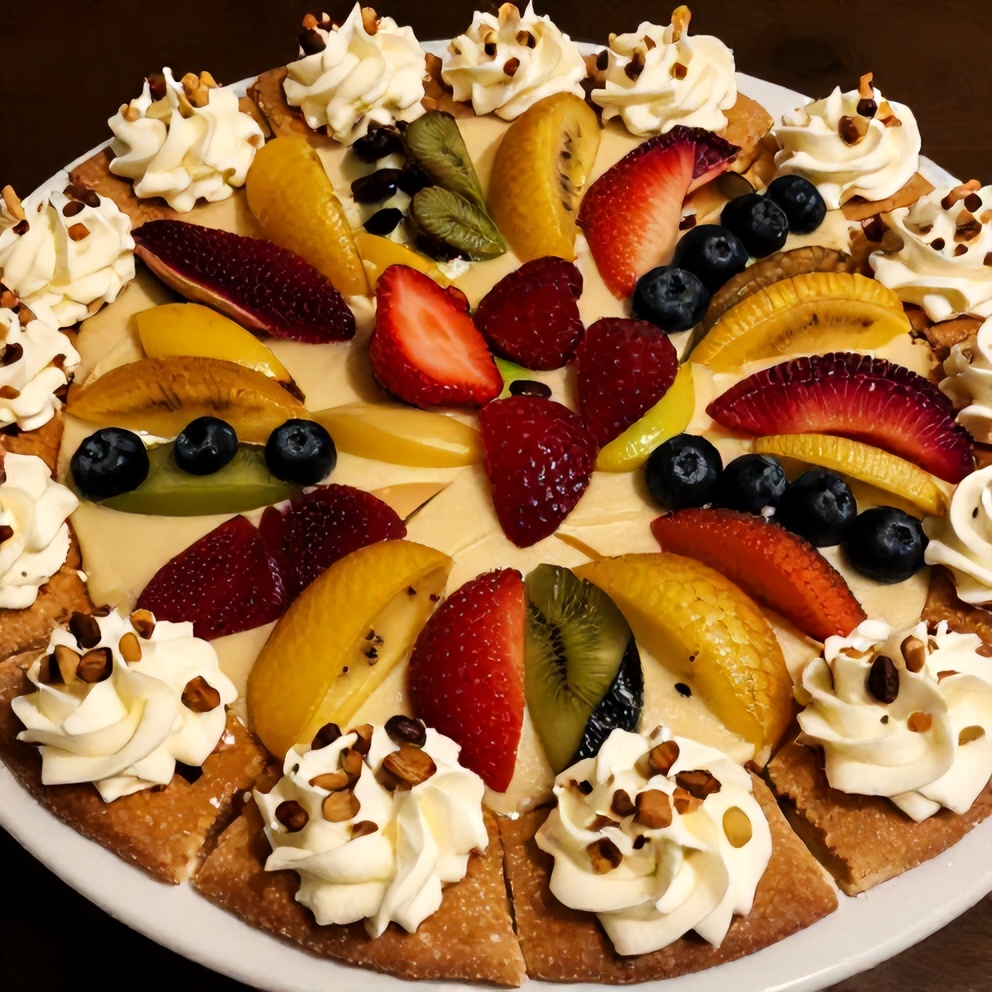 Easy Cream Cheese Frosting Sugar Cookie Fruit Pizza with fresh fruits