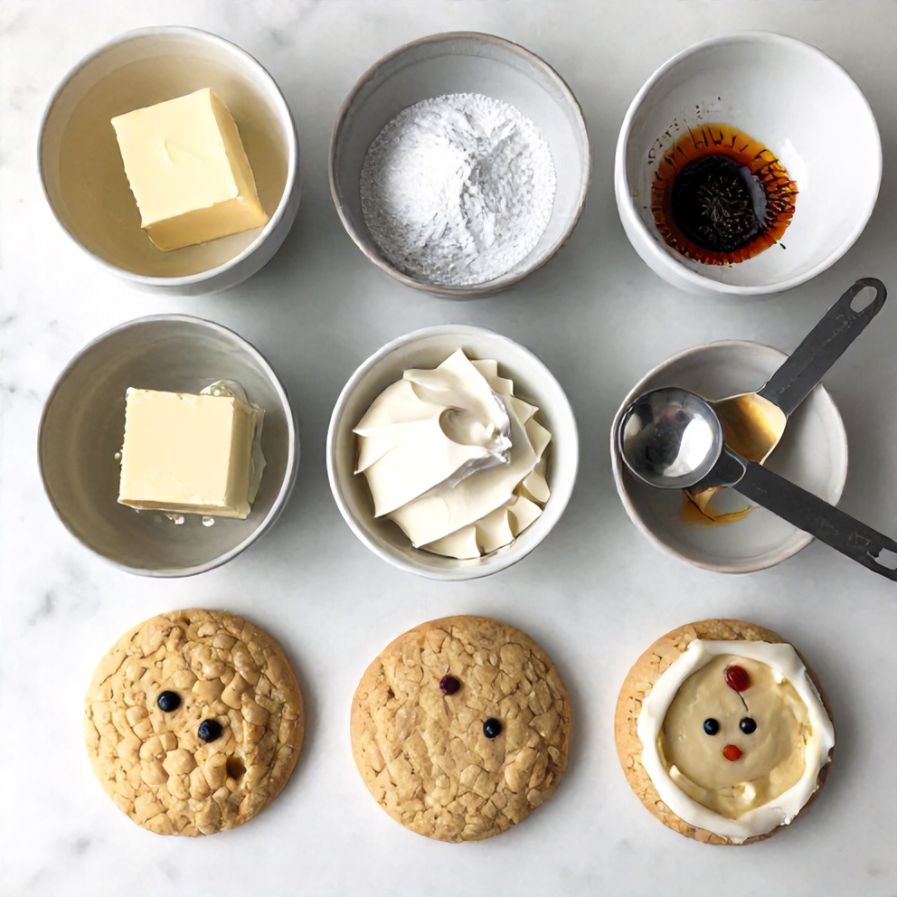 Raw ingredients for Easy Cream Cheese Frosting Sugar Cookie Fruit Pizza