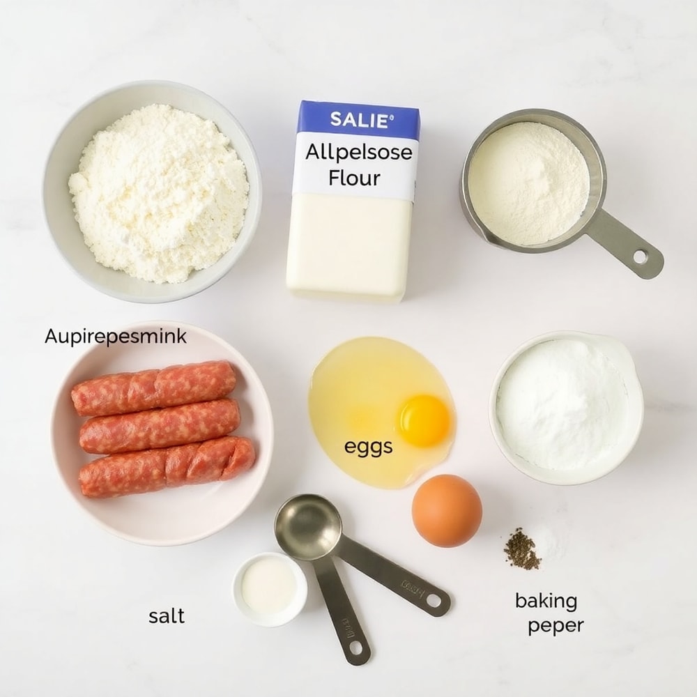 Raw ingredients for Sausage Pancake Bites