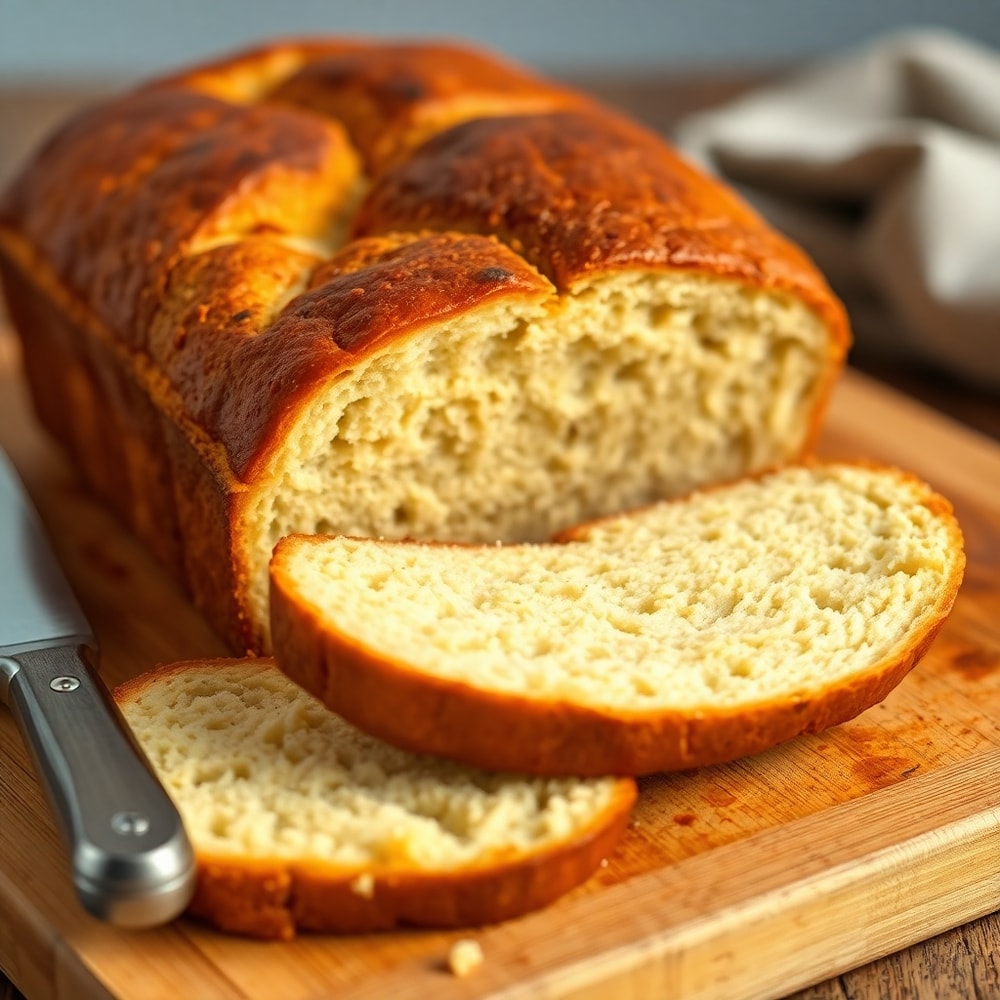 Perfectly baked Easy Crockpot Bread sliced and served