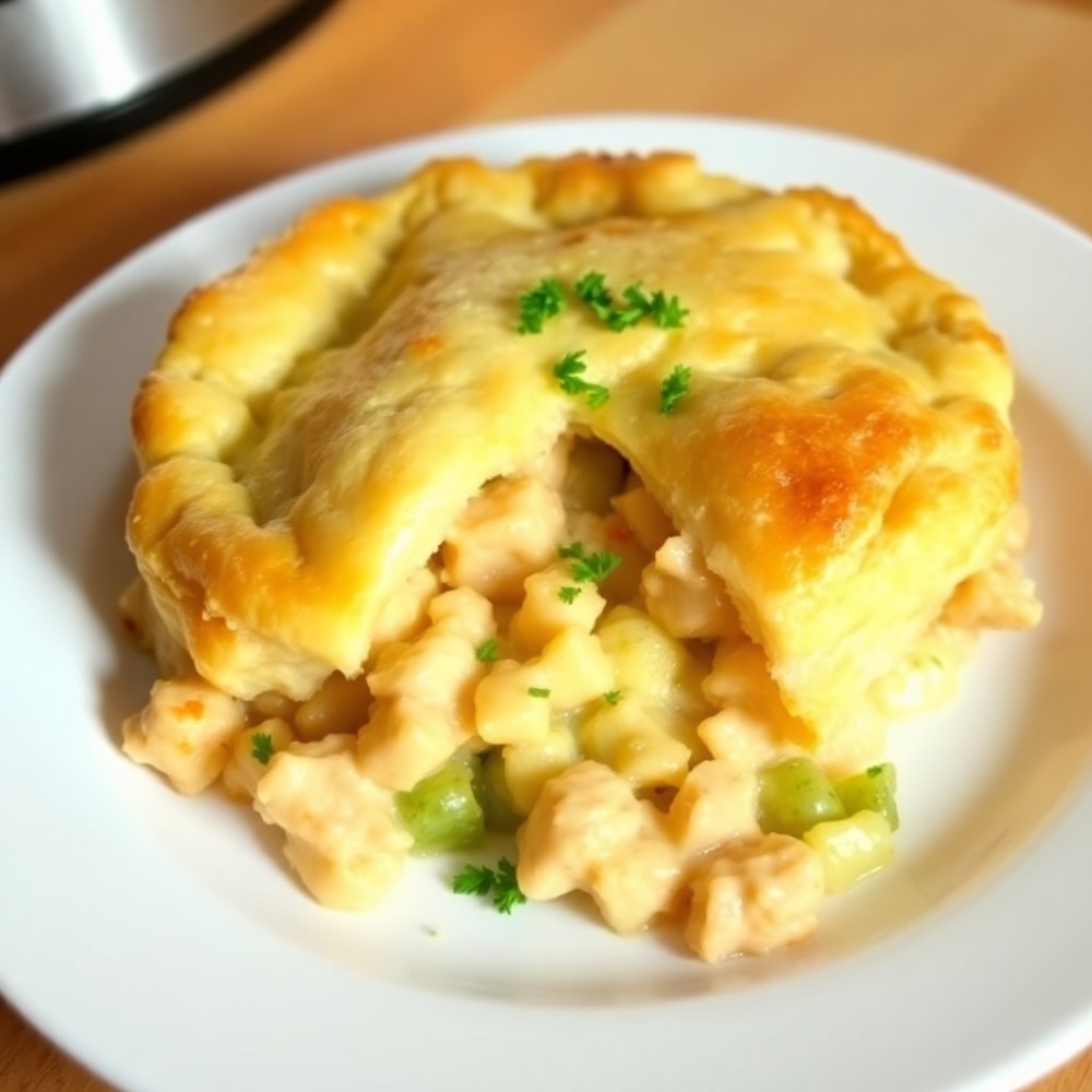 Easy Crockpot Chicken Pot Pie Ready to Serve
