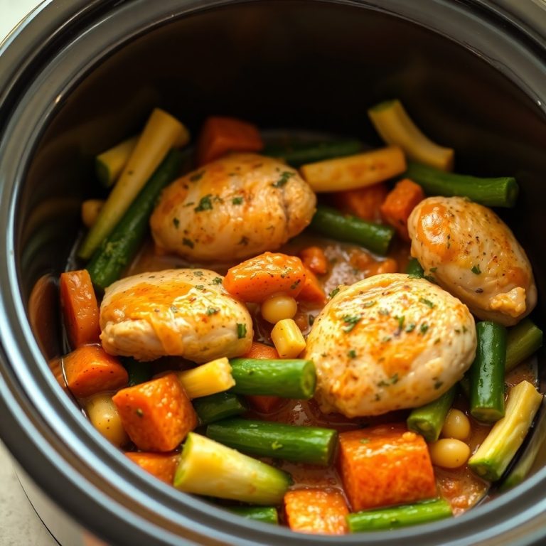 Easy Crockpot Garlic Herb Chicken