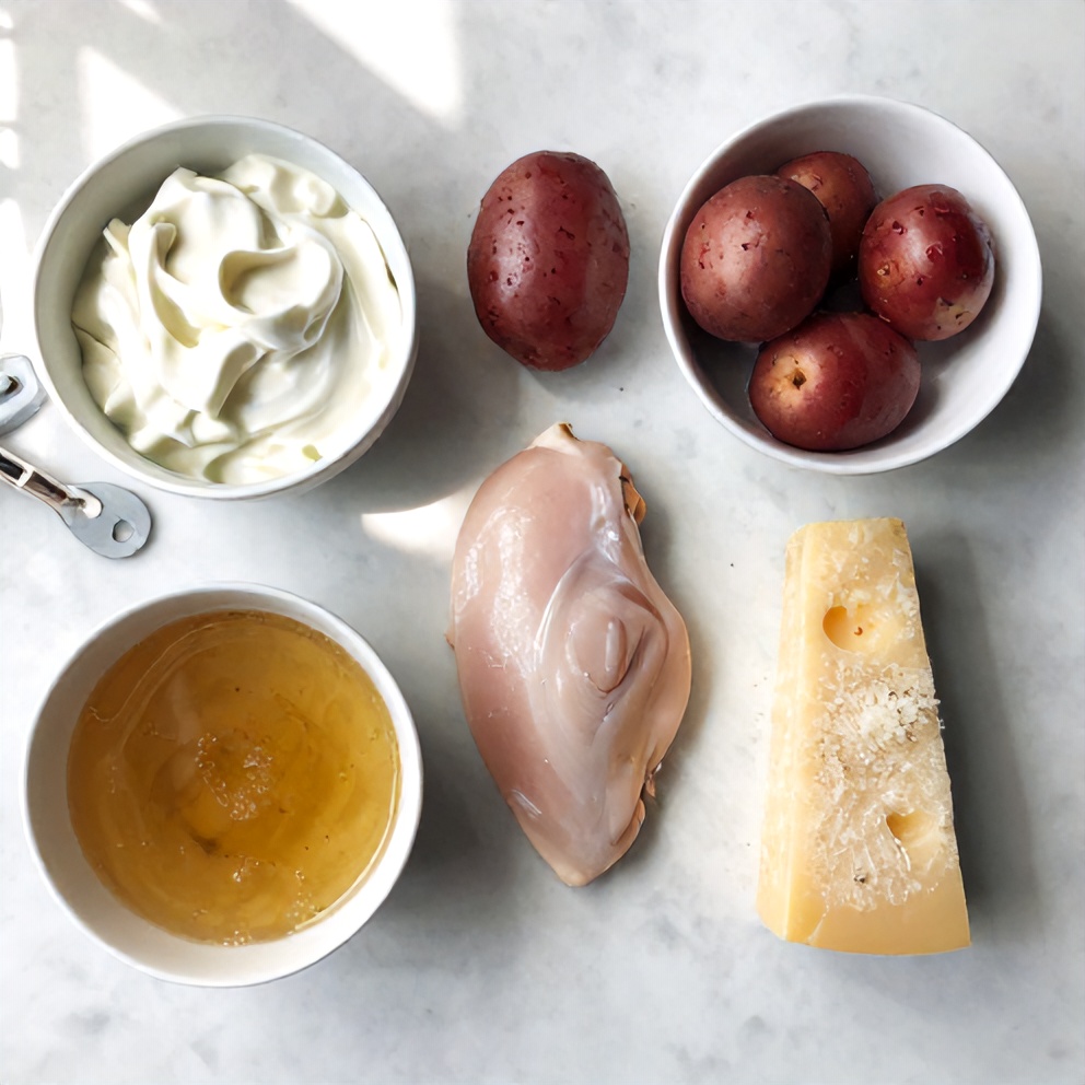 Raw Ingredients for Crockpot Garlic Chicken