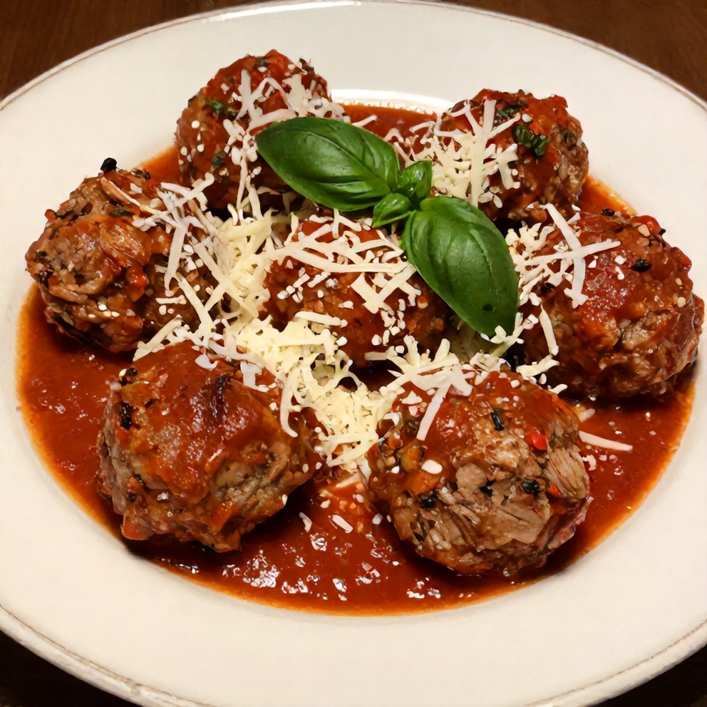 Plated turkey meatballs with side salad