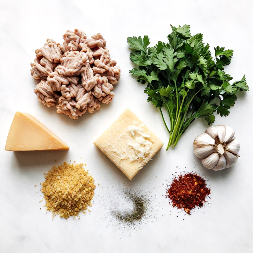 Raw ingredients for turkey meatballs meal prep