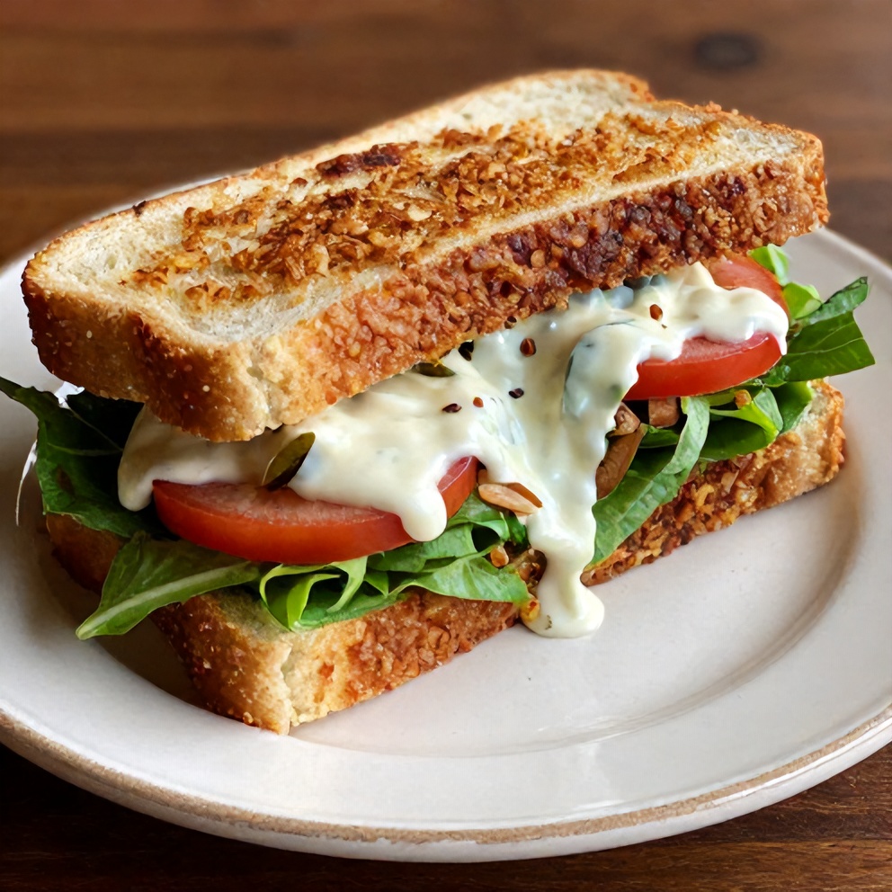 Italian grinder salad sandwich on a vintage plate