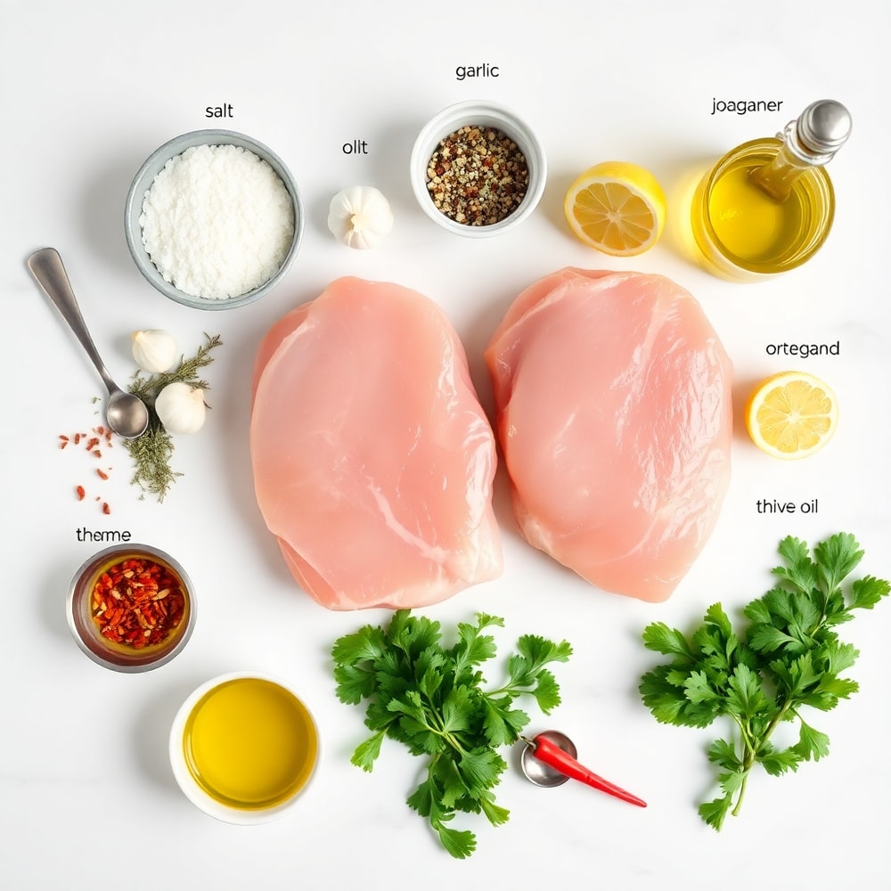Raw ingredients for Lemon Garlic Pork Chops