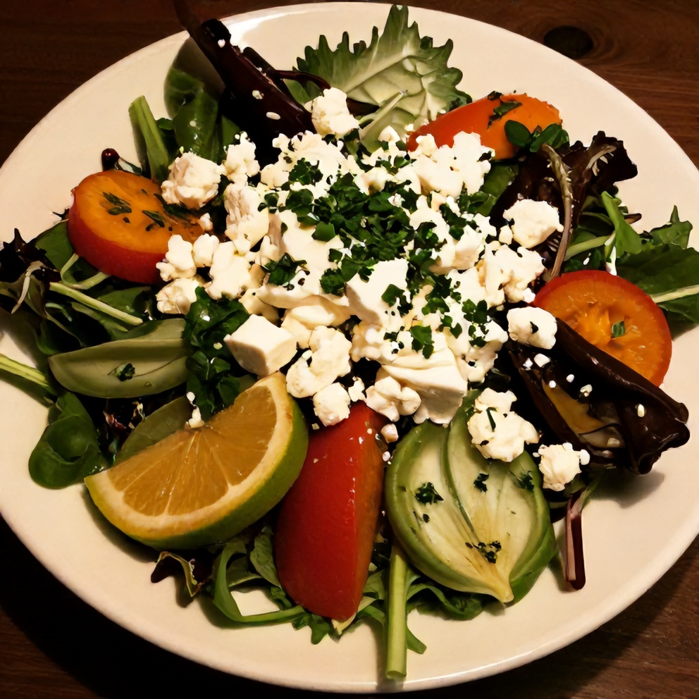 Plated Mediterranean Side Salad