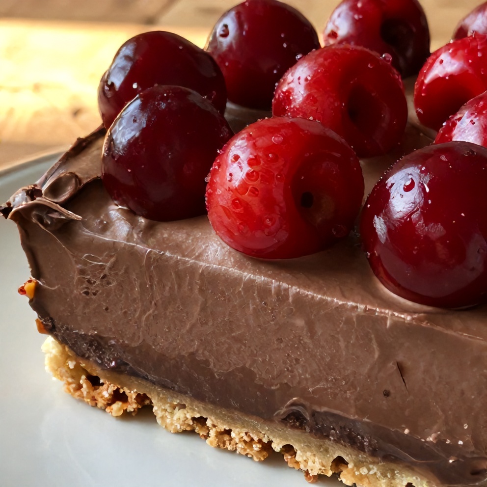 Easy No-Bake Chocolate Cherry Cream Pie