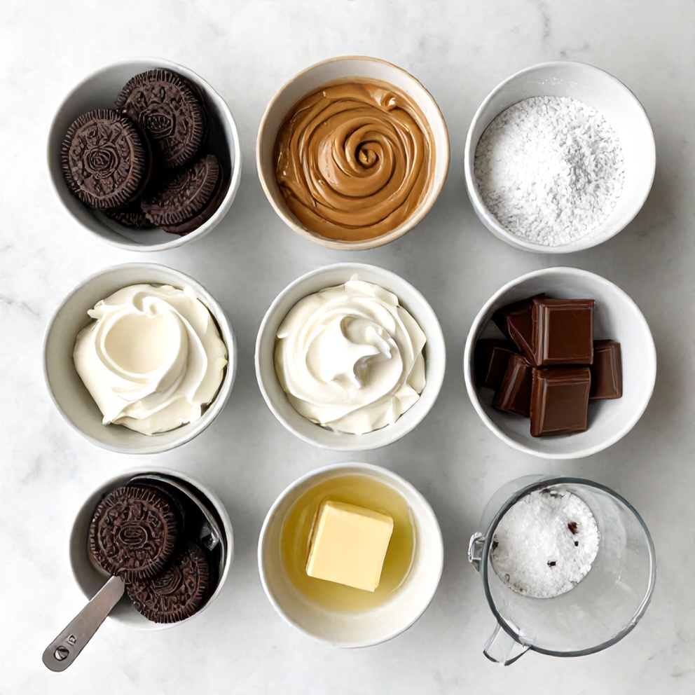 Raw Ingredients for No-Bake Chocolate Peanut Butter Pie