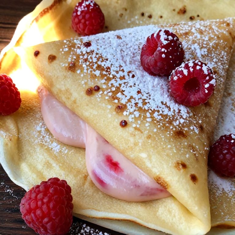 Easy Raspberry Vanilla Cream Crepes