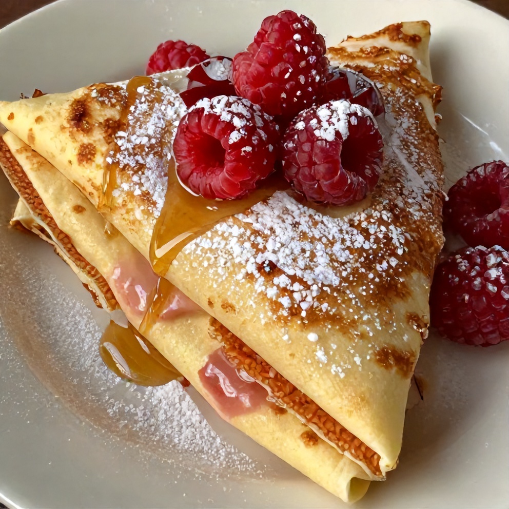 Plated Easy Raspberry Vanilla Cream Crepes