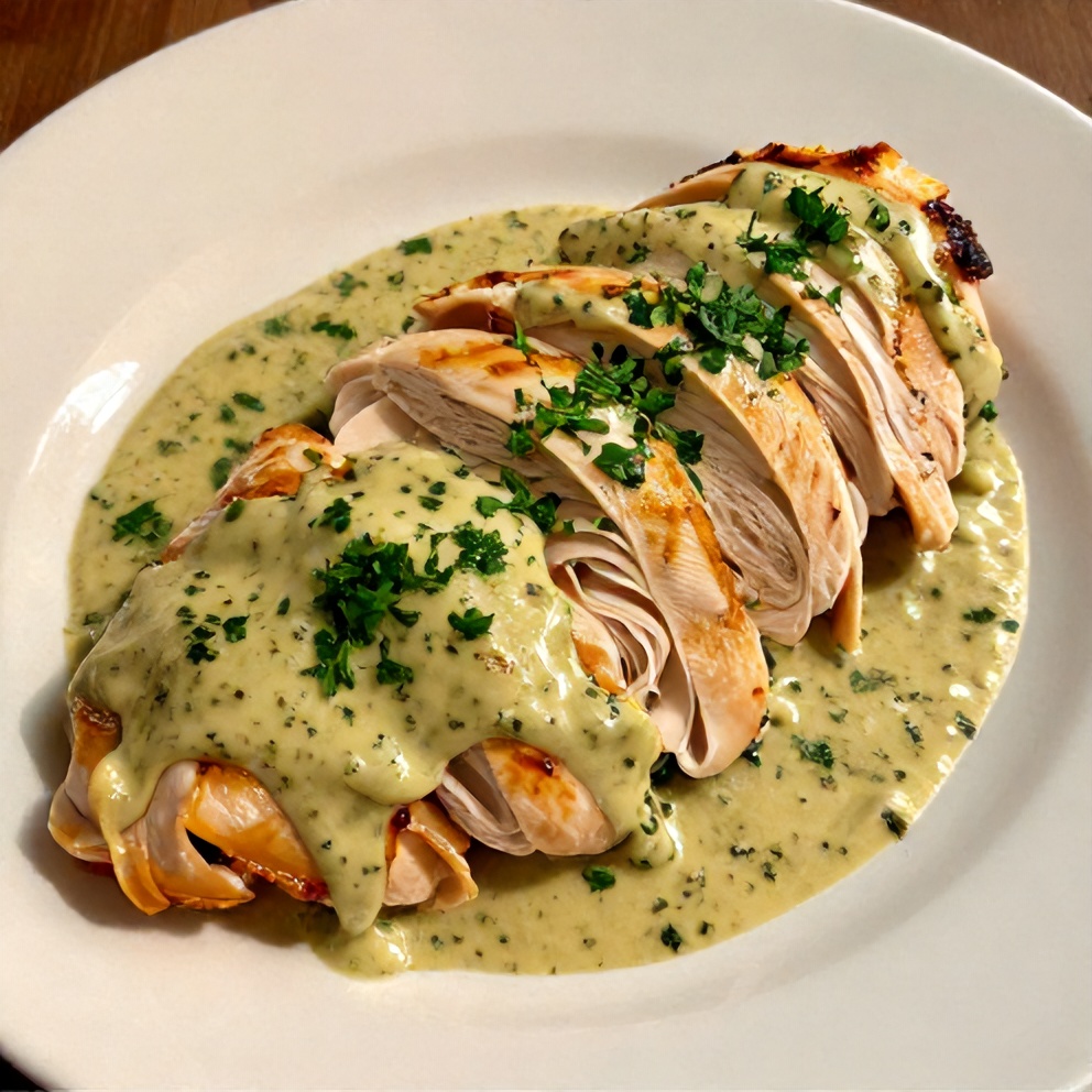 Plated Rosemary Dijon Chicken Breast