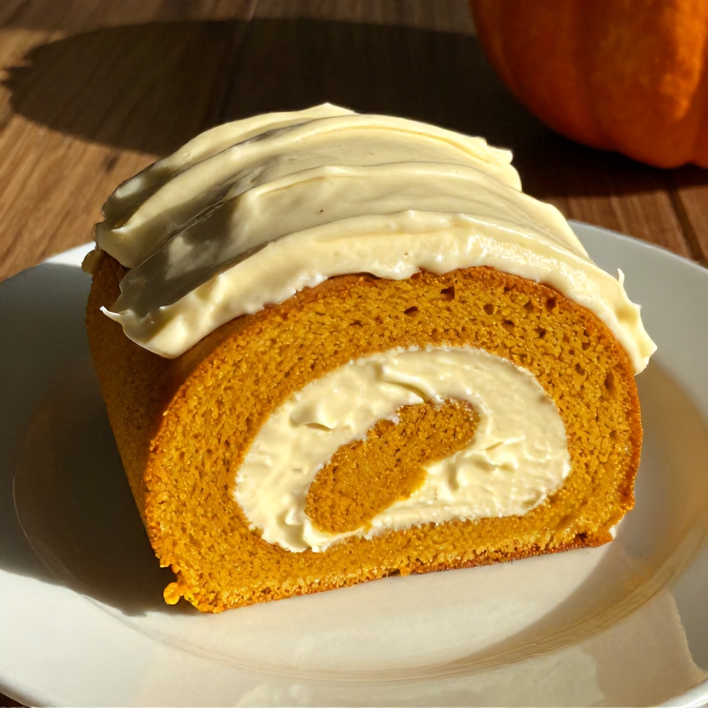 Easy Spiced Pumpkin Roll with Cream Cheese Frosting