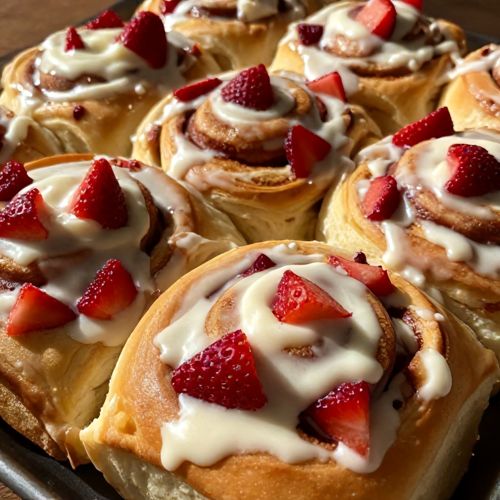 Easy Strawberry Cinnamon Rolls