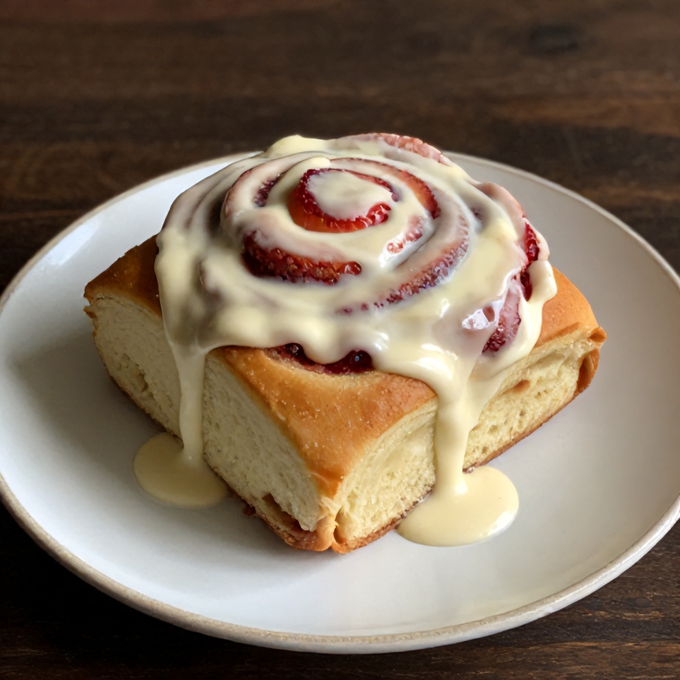 Easy Strawberry Cinnamon Rolls with Cream Cheese Glaze