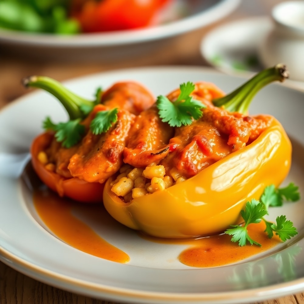 Plated Easy Stuffed Bell Peppers