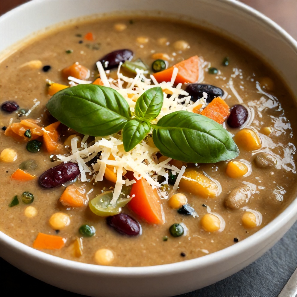 Bowl of Easy Summer Minestrone Soup