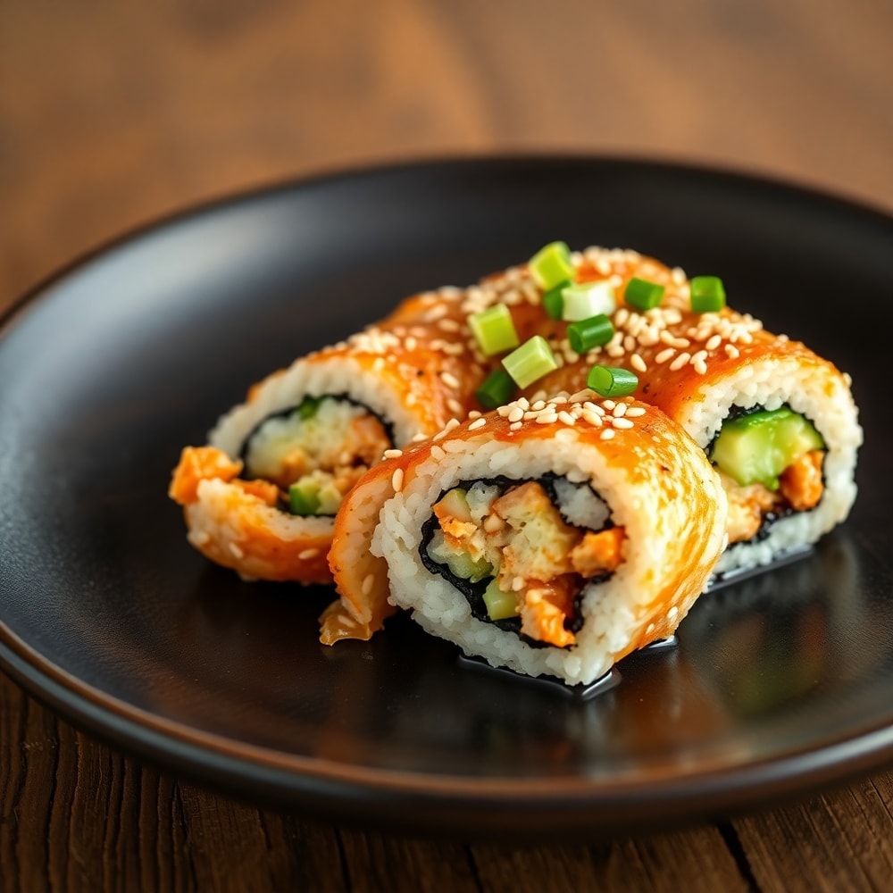 A perfect serving of Easy Sushi Bake on a plate