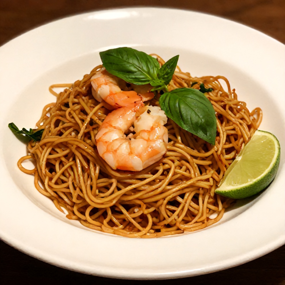 Thai Drunken Noodles on a Plate