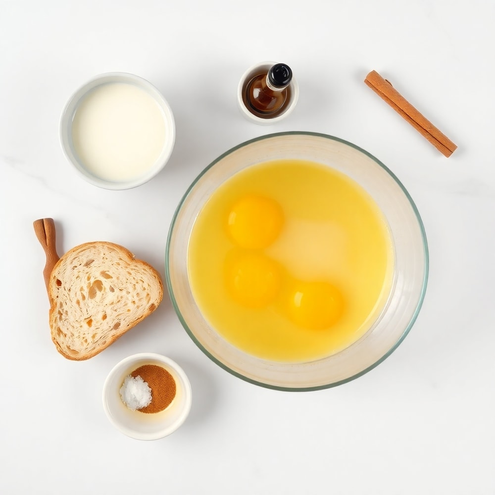 Raw ingredients for French toast cups