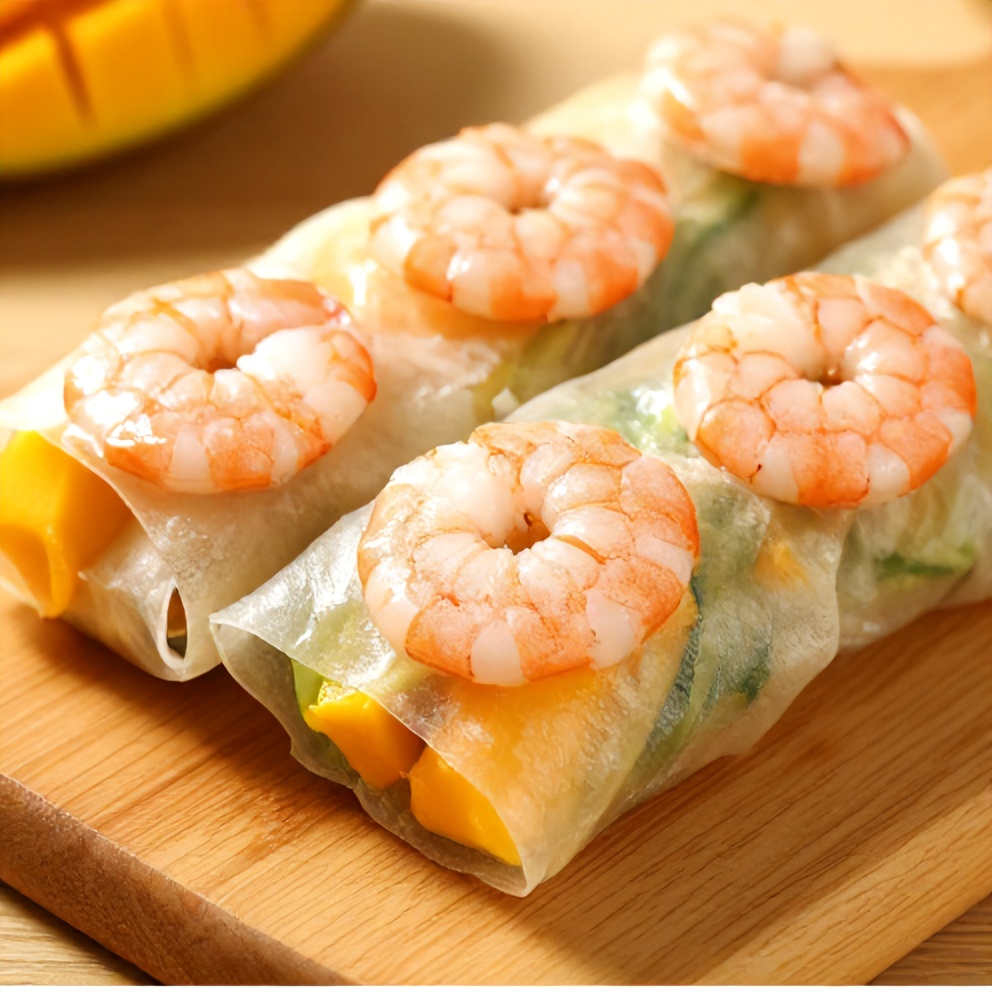 Fresh Mango Shrimp Summer Rolls