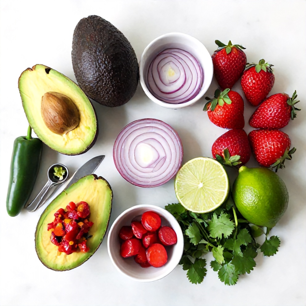 Fresh Strawberry Salsa Stuffed Avocados Ingredients
