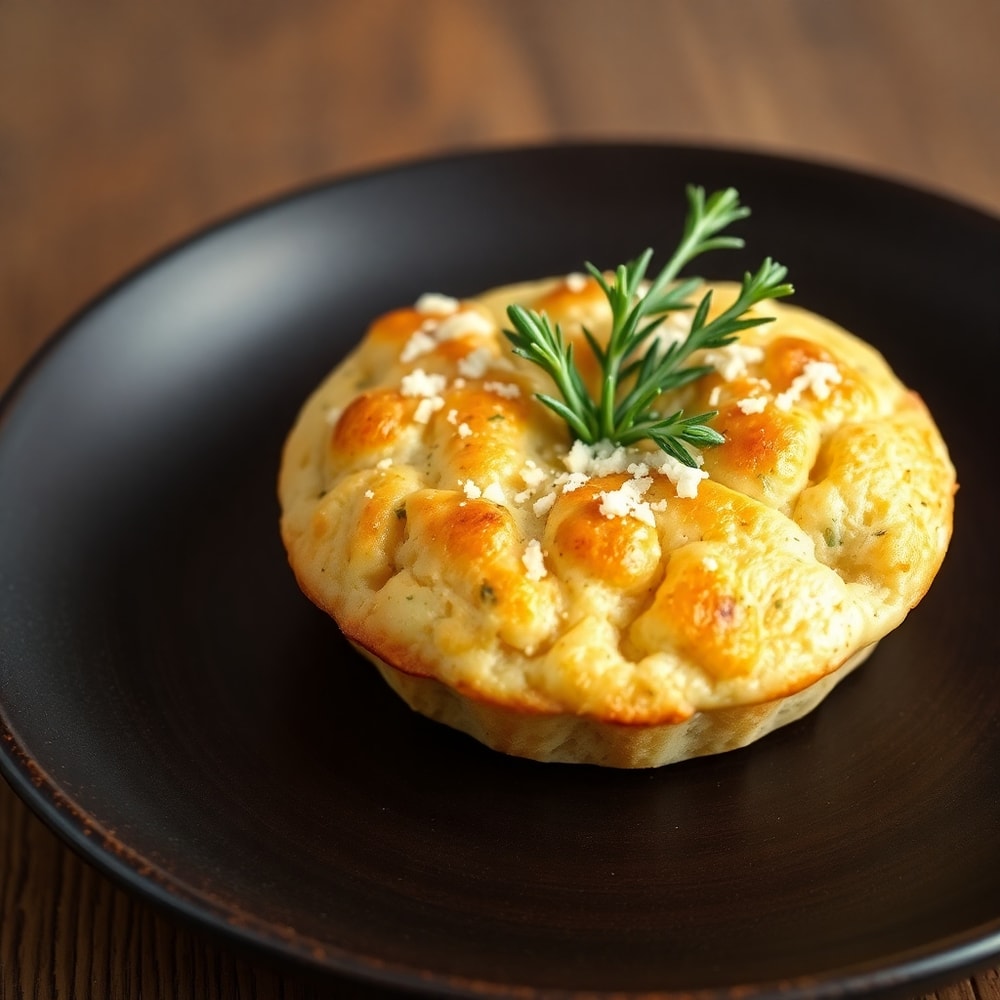 Garlic Rosemary Focaccia Muffins Ready to Serve