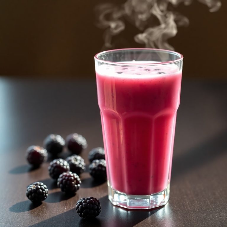 homemade blackberry coconut pink drink