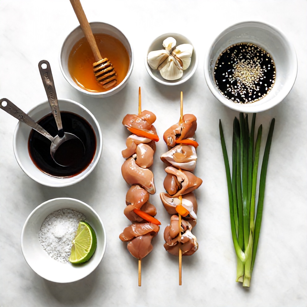Ingredients for hot honey chicken skewers
