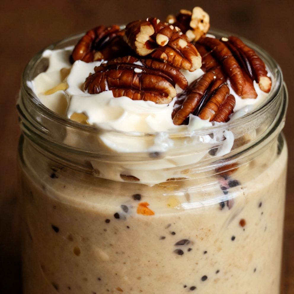 Hummingbird Cake Overnight Oats ready to serve