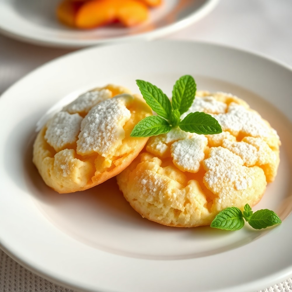 Italian Peach Summer Cookies on a white plate