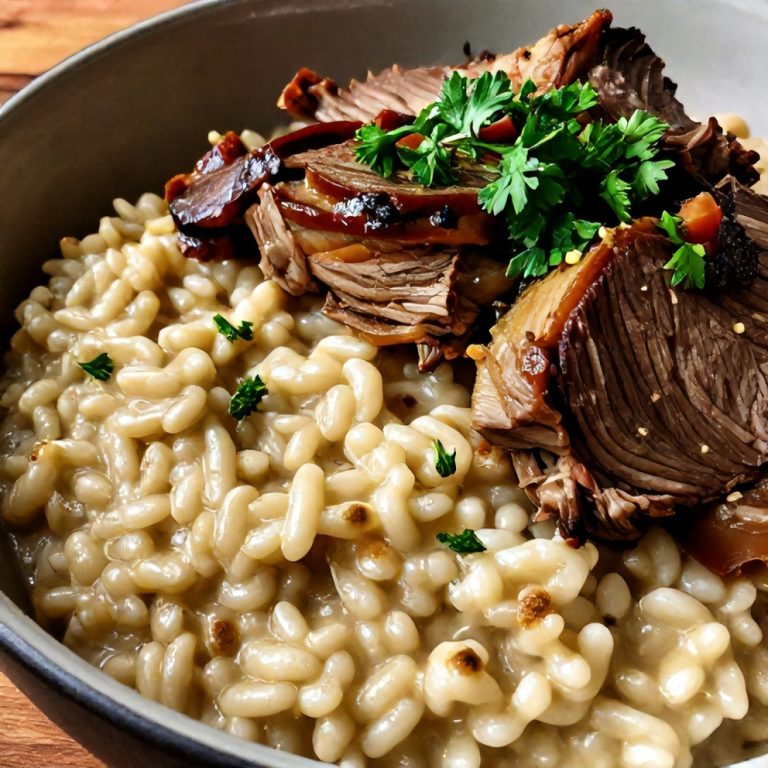 Italian pot roast with risotto