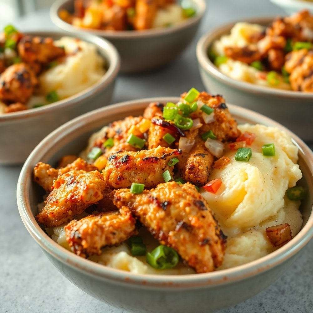 Juicy Grilled Chicken Mashed Potato Bowls