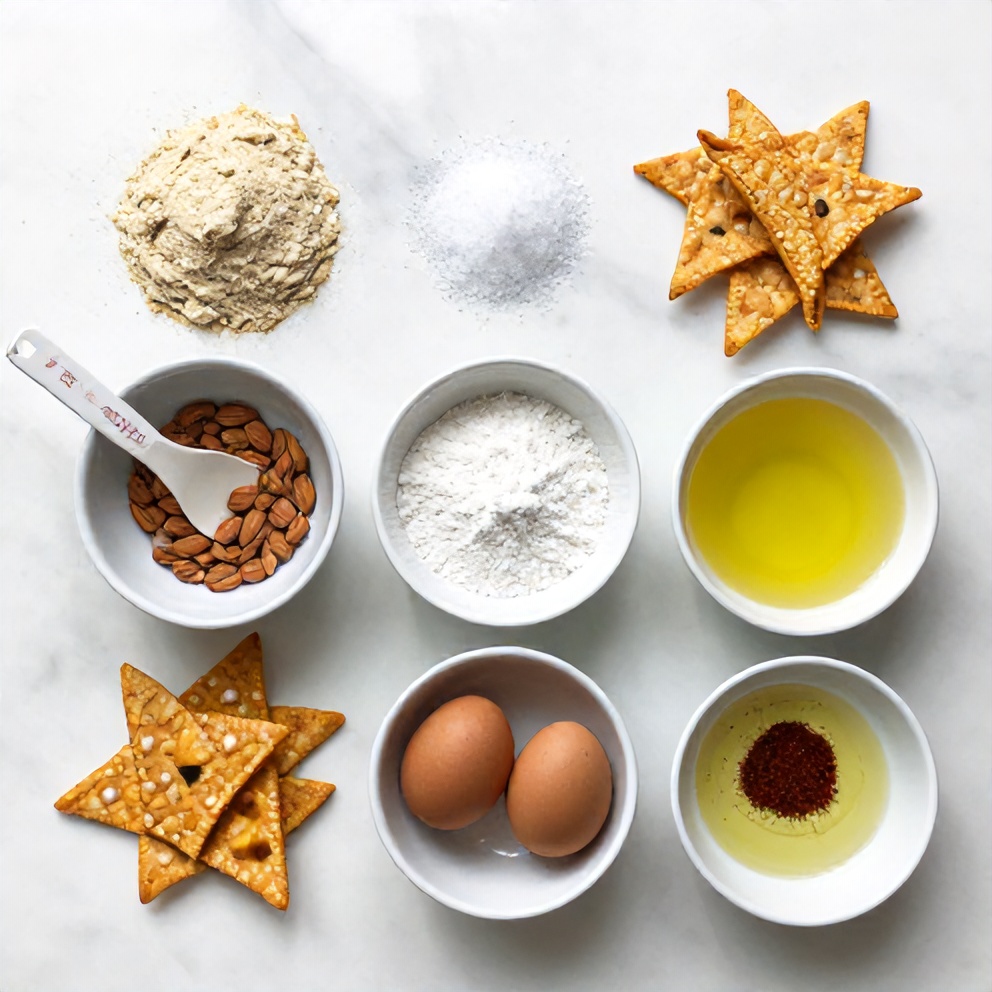 Lay out of ingredients for keto tortilla chips
