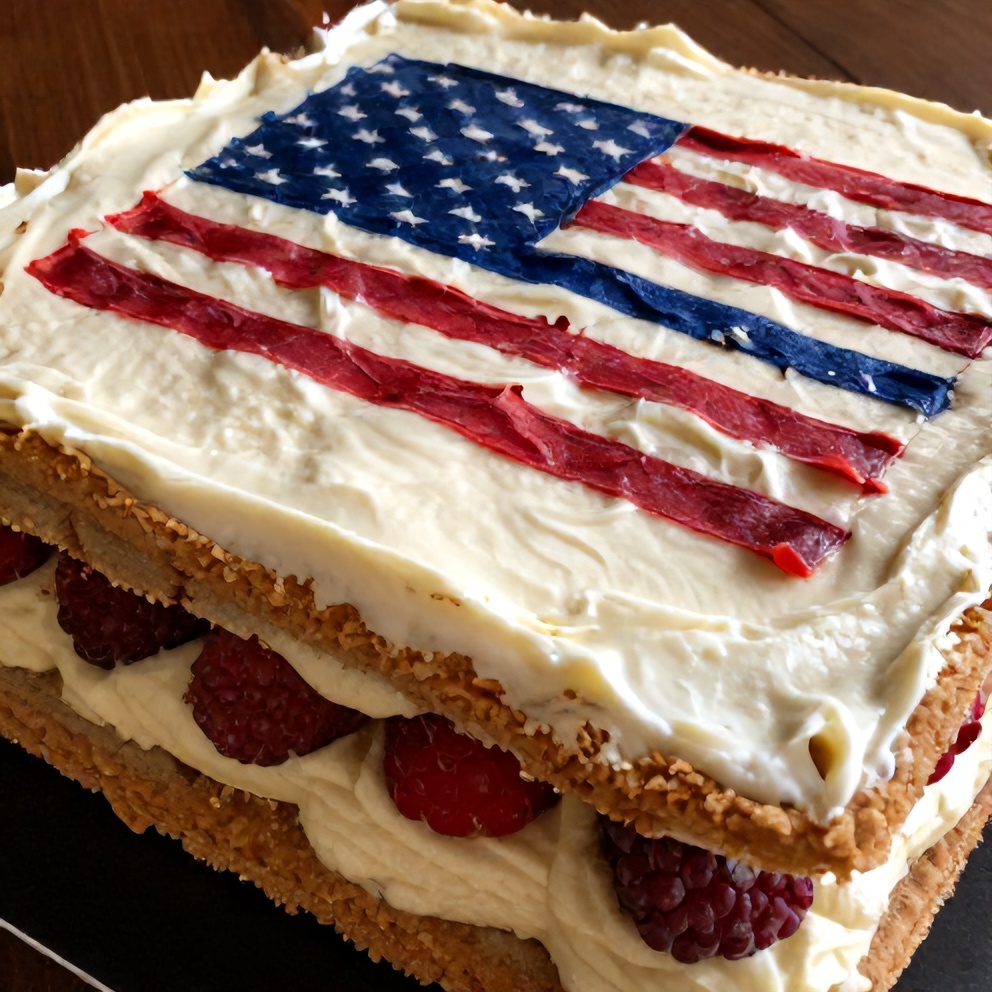 no-bake flag cake