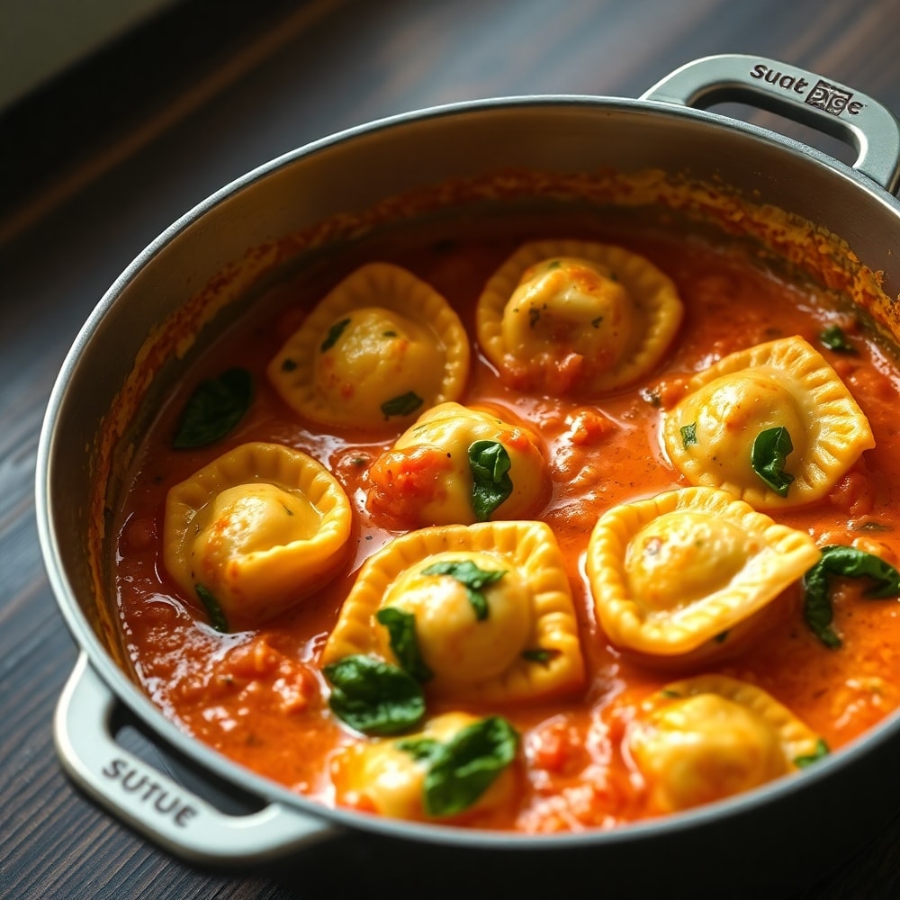one pot creamy spinach tomato tortellini