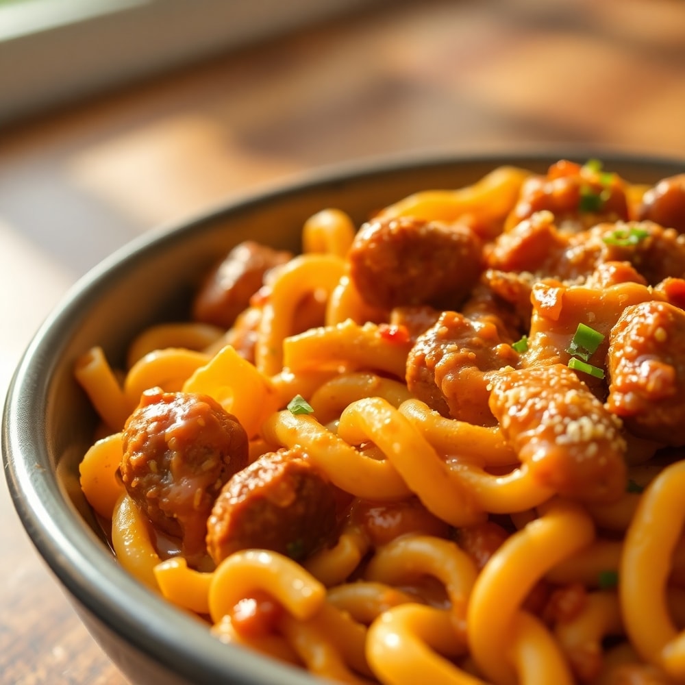 one-pot honey BBQ sausage pasta