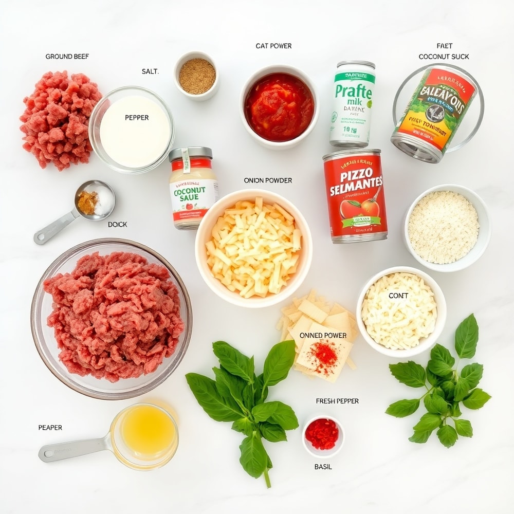 Raw ingredients for Paleo Pizza Soup