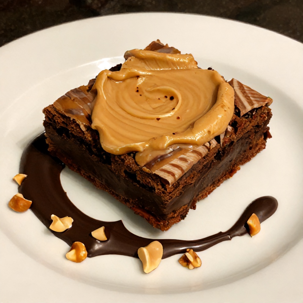 Plated Peanut Butter Truffle Brownies