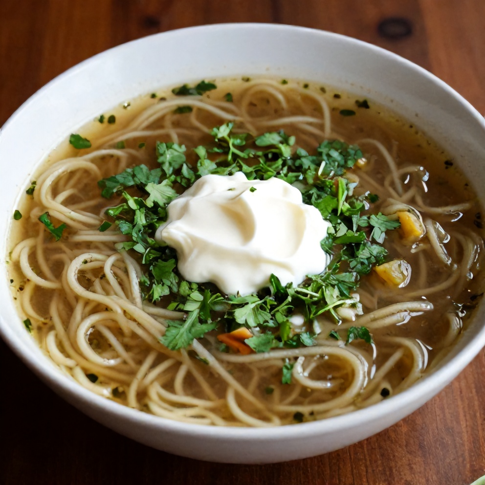 Persian Noodle Soup with Fresh Herbs