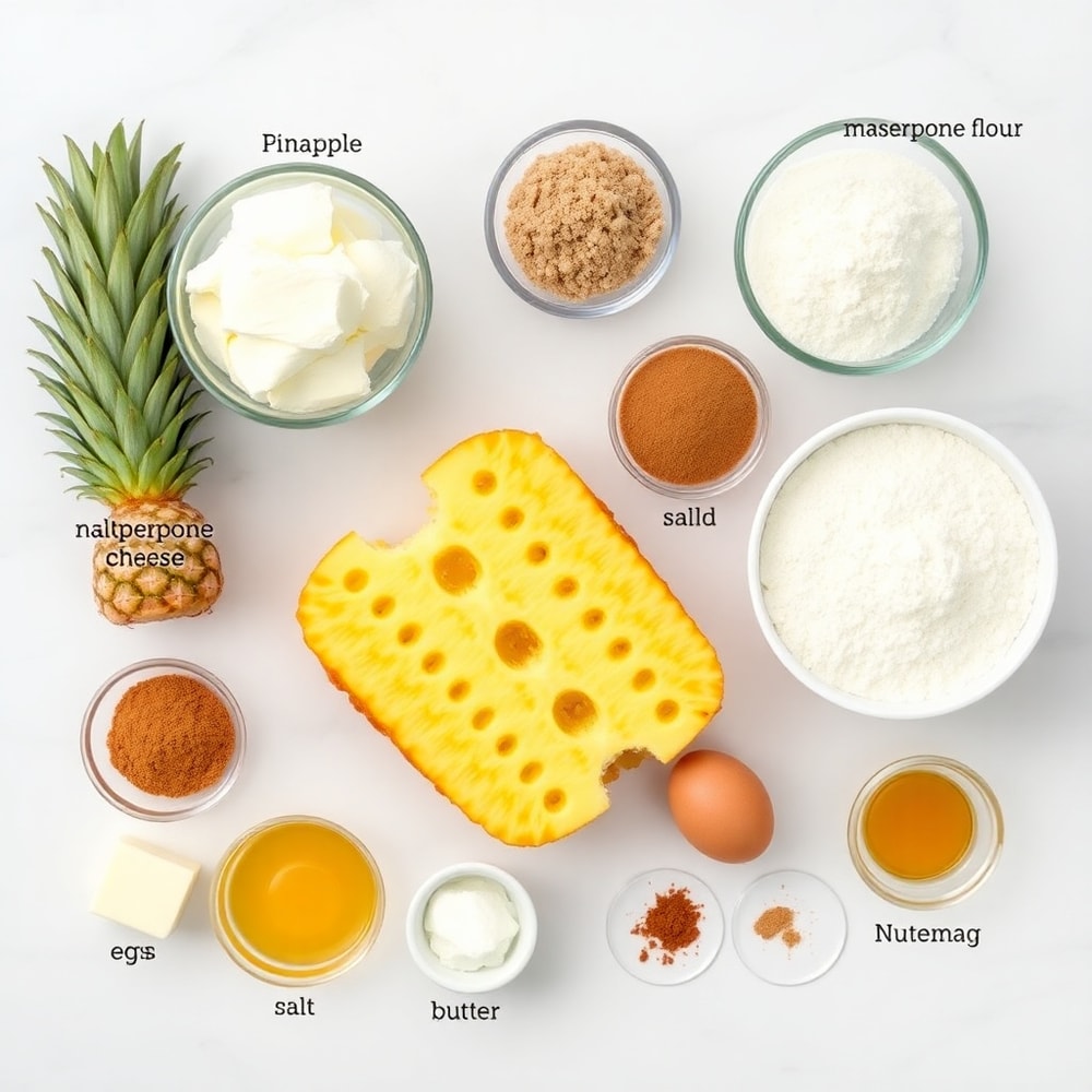 Raw Ingredients for Pineapple Mascarpone Upside-Down Mini Cakes