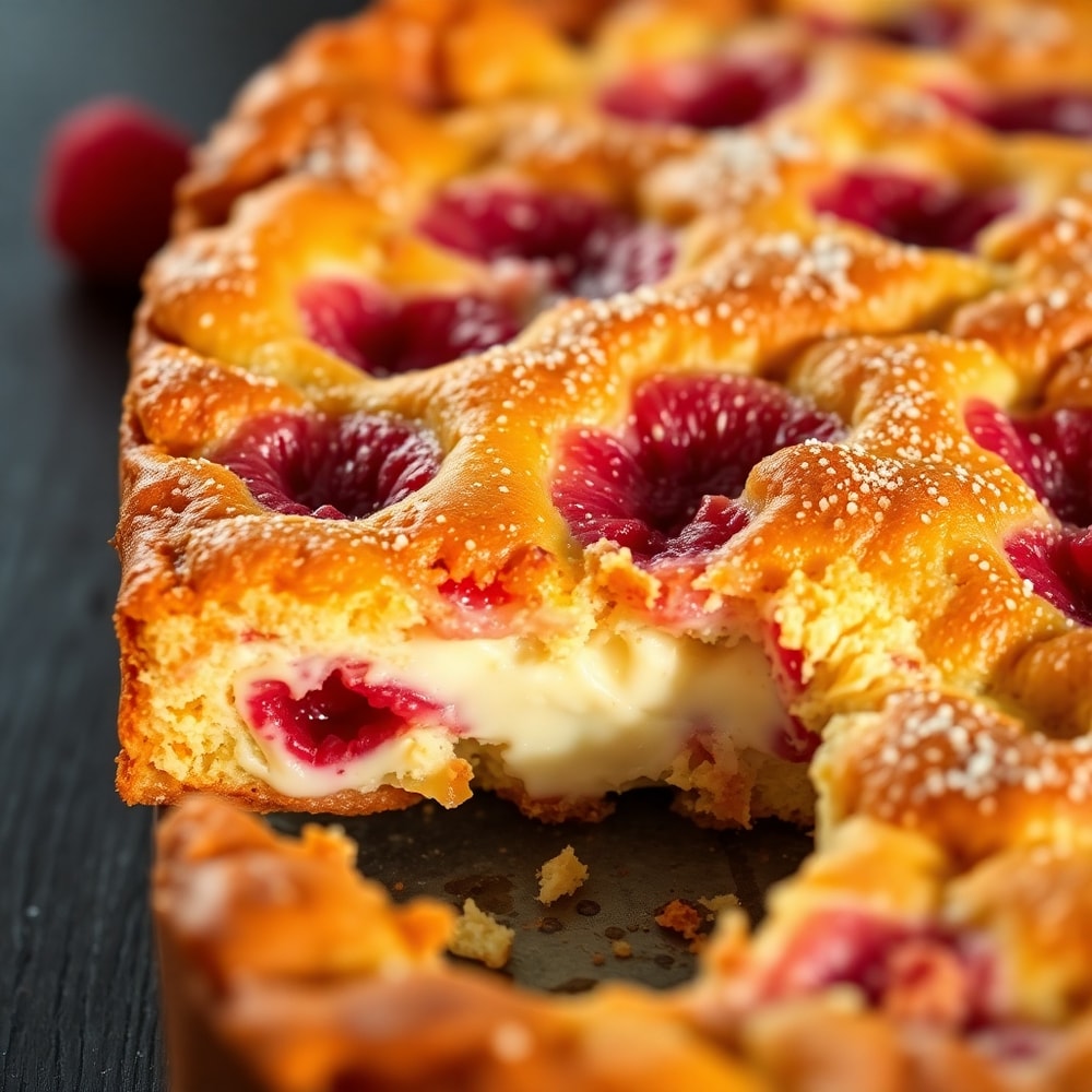 Raspberry Cheesecake French Toast Casserole