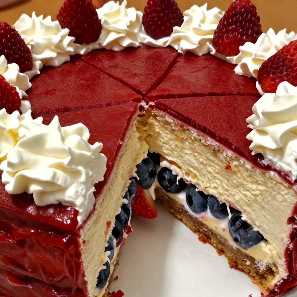 red white and blue poke cake