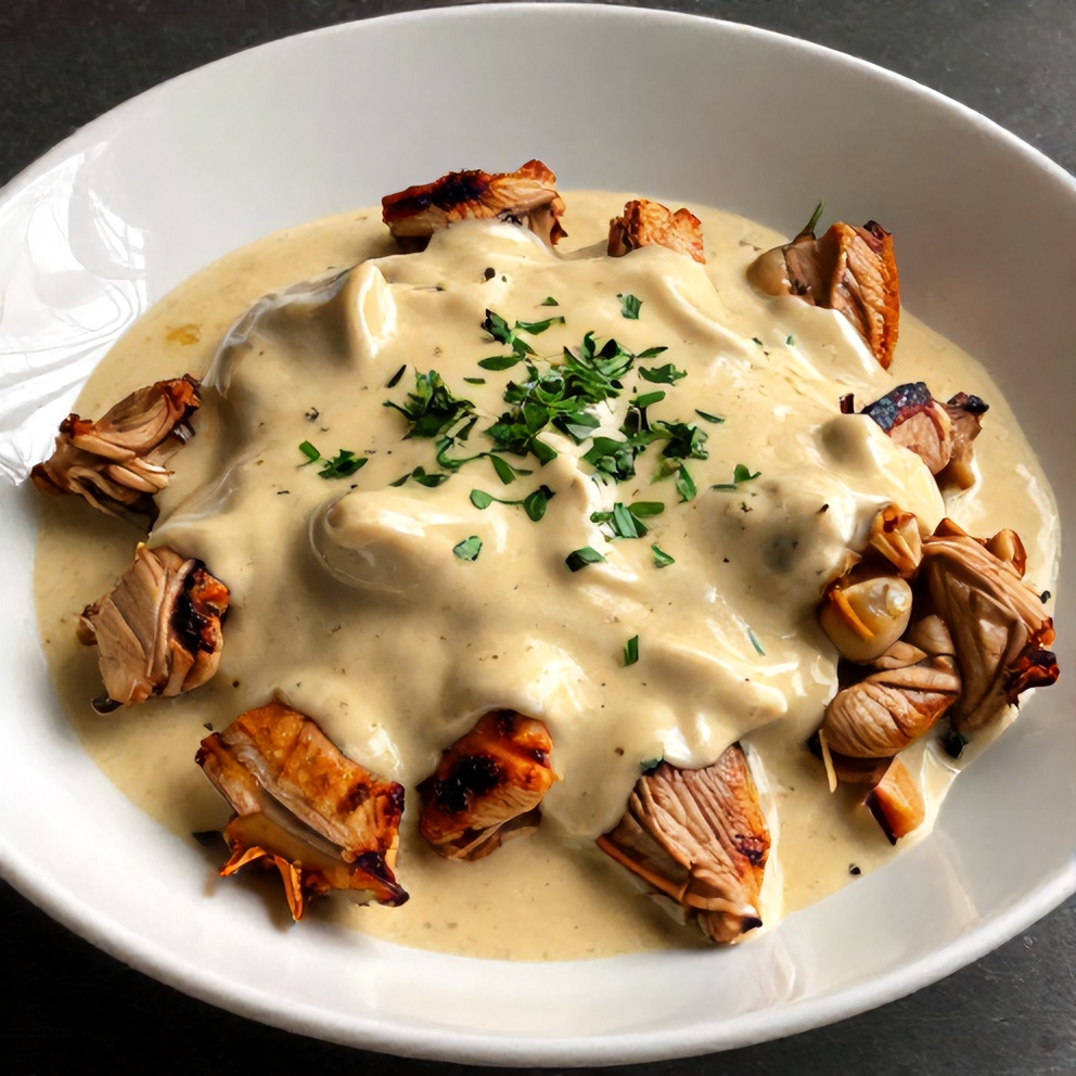 Plated Slow Cooker Cajun Butter Chicken with Creamy Sauce